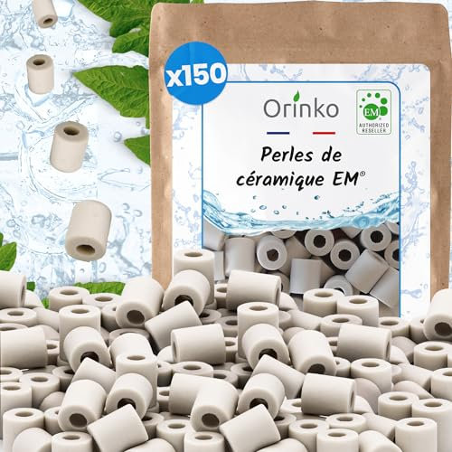 ORINKO® Perlas de Cerámica EM Grises x150 - Pastillas Naturales para Reducir Cal en el Agua - Cerámica Mineral para Jarras y Botellas Filtrantes - Alternativa Sostenible sin Plástico