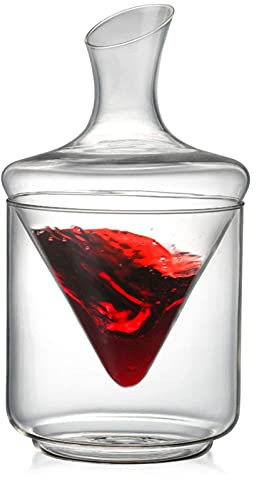 Seau à Glace/décanteur à Double Usage, Champagne ou bière Seau à vin de Glace, Seau à Eau en Verre Cristal européen, Ensemble de décanteur à Bouche Oblique