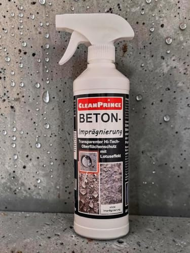 CleanPrince 500 ml betongutregnering | förseglad betong med lotuseffekt | ytbetonimpregnering