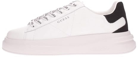 Guess Chaussures Homme Baskets Elba Carryover en Cuir White/Black US24GU03 FMPVIBSUE12, Blanc, 43 EU
