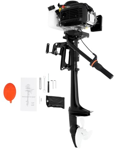 Outboard Motor 4-Stroke 4HP - Fishing Boat Engine 55cc 2.9KW Outboard Engine CDI Ignition System & Air-cooling System mit 1.4L Fuel Tank for Small Watercraft, Kayaks, Canoes, Dinghies (4 Stroke 4HP)