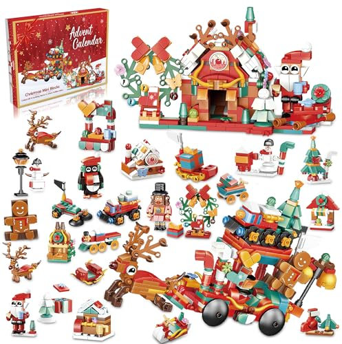 24-Tage-Baustein-Countdown-Kalender 2025 für Kinder und Erwachsene. 24 Tage Bauspaß mit 12-in-1-Überraschungsmodellen