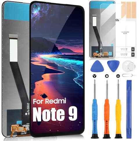 ARSSLY Pantalla LCD para Xiaomi Redmi Note 9 / Redmi 10X 4G Display para LCD Display Touch Screen Assembly con kit de reparación (6,53, no para Note 9s y 10X 5G, negro)