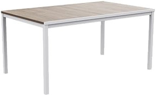 Keter Avon - Rechteckiger Esstisch für den Außenbereich, Garten, Terrasse, 159 x 95 x 75 cm, 6 Personen, Eschenholzdesign mit weißem Gestell, Polypropylen, uv-beständig und