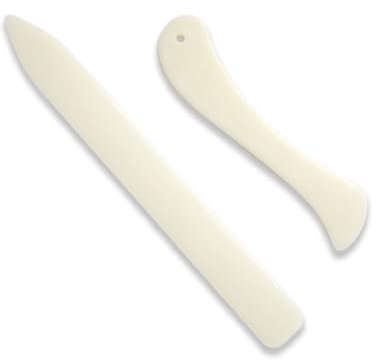 Wjelet Lot de 4 plioirs en os pour papier, plioir en os artificiel avec pointe arrondie, hache et planche à plier pour l'artisanat du papier, la fabrication de cartes et les travaux manuels