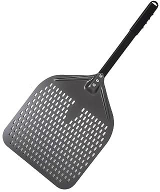 QTANZIQI Pala per Pizza 12 13 14 Pollici Pala per Pizza Grande Pala Forata Pala Manico Corto Forno per Girare la Buccia Utensili da Cucina spatola Antiaderente per la Cottura della Pizza Buccia per