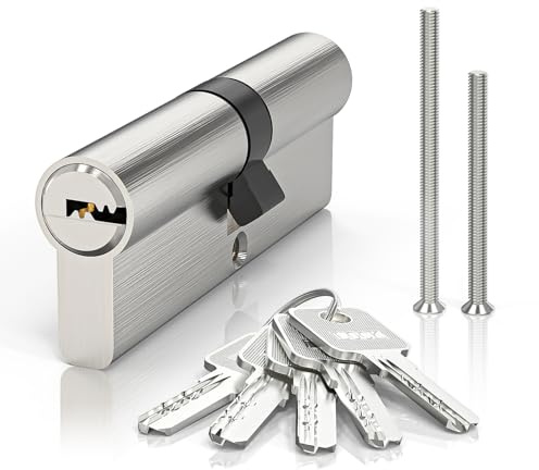 MANICAF Schließzylinder 40/45 Zylinderschloss mit 5 Schlüssel, Profilzylinder, Türzylinder Beidseitig Schließbar, Euro Kupfer Zylinderschloss