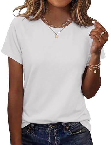Jahetuul Womens Short Sleeve Tops Summer Crew Neck T Shirts for Ladies UK Casual Basic Top Loose Fit Pullover Tunic Tee Gym Yoga Active Going Out Clothing