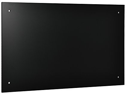 [neu.haus] Panel de Cristal para Pared Cocina protección contra Salpicaduras 70x40cm Negro Material de Montaje Incluido