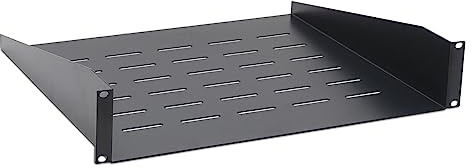 WAYTEX 37467 hylla skåp fack 19 tum 2U djup 400 mm främre fastsättning fast montering - svart