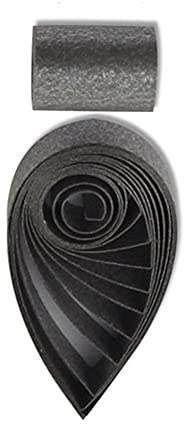 ODETOJOY Tiras de Papel de Quilling Gris 5 mm - Efecto Metálico, 60 Unidades, 54 cm - Ideal para Artesanías