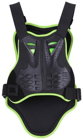 Armure de Moto Dorsale Armure Moto Cross Gilet Veste Protection Pare Pierre Equipement Plastron Corps Enfants Adultes Homme VTT Sport Noir Protecteur Dorsal de Poitrine Green,M