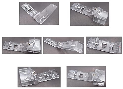 CKPSMS brand-7PCS Clear Serger Feet #KP-19117 Compatible with/Replacement for Pfaff Brand coverlock 3.0,4.0 Husqvarna Brand Huskylock S21,S25 Singer Brand 14T948,14T957,14T967DC,14T968DC,14T970C