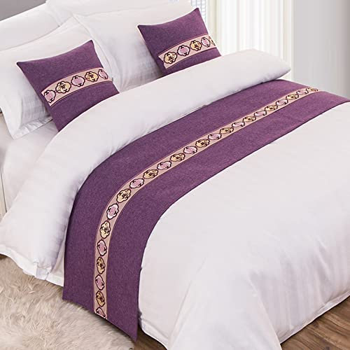 DAYDAY helper Bettläufer für Bettfüße, Streifen, Patchwork, Leinen-Bettwäsche, Dekoration, Bettschal, Bettdecke, Tagesdecke, Schutz für Hotel, Schlafzimmer, 180 x 50 cm