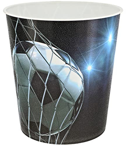 alles-meine.de GmbH Papierkorb/Mülleimer Fußball & Fußballtor 10 Liter - wasserdicht - aus Kunststoff - 27 cm - Eimer - Spielzeugkorb/Popcornschüssel/großer Mülleimer -..