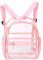 Topiky Sac à Dos Transparent, Sac à Dos Transparent en PVC Très Résistant, Grand Espace de Rangement, Sac à Dos étanche à la Mode et Respectueux de l'environnement avec Bandoulière pour (Rose)