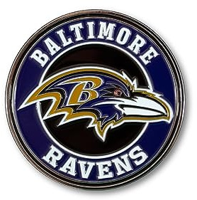 Baltimore Ravens NFL Metal 3D Team Emblem by FANMATS – All Weather Decal for Indoor/Outdoor Use - Easy Peel & Stick Installation on Vehicle, Cooler, Locker, Tool Chest – Unique Gift for Football Fan