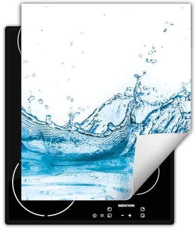 DarHaus Placa protectora vitroceramica 45 x 52 cm - Antideslizante Vinilo - Tapa protectora vitroceramica - blanco - agua