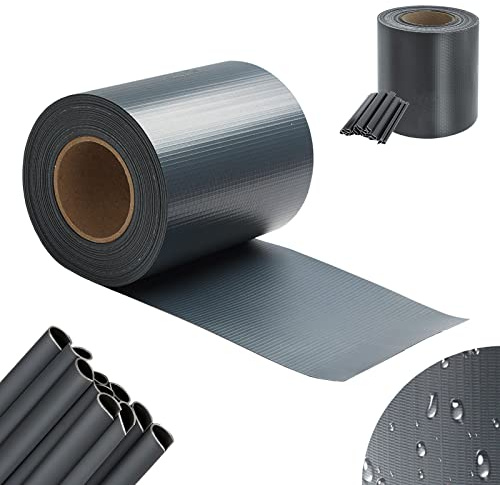 ISOISL Strisce frangivista in PVC 100 m x 19 cm, per Recinzione a Doppia Asta, con 80 Clip di Fissaggio, Protezione dal Vento, Protezione Solare per Recinzione da Giardino, Antracite