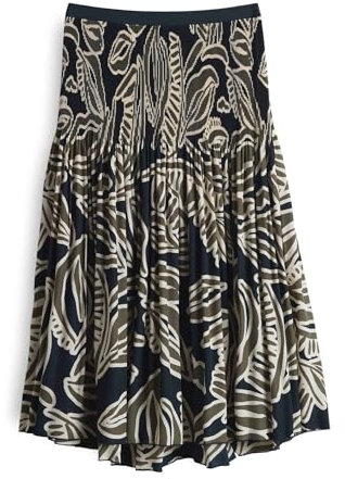 OPUS Damen Midirock | Plisseerock RIBANE Tropical mit Komfortbund Olive Leaf, 38
