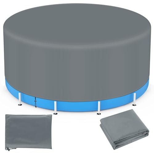 Copertura per piscina, copertura invernale 420D per piscine fuori terra, 215×70 cm Copertura per piscina con protezione UV, cordoncino e picchetti per garantire stabilità e facilità di installazione