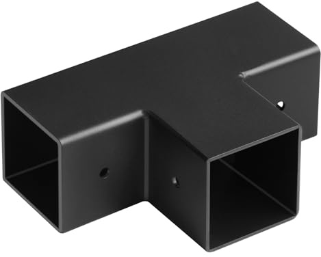 eoere 2 PCS 2 x 2 T Shape Square Tubing Connector, Heavy Duty 3 Way Square Tube Fitting, 3/32 Thick