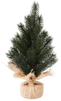 Mini árbol de Navidad artificial con base de yute, 30 cm, verde