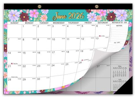 Donfulfip Calendario de pared de junio de 2026 a diciembre de 2027, calendario mensual desprendible de 19 meses para hacer seguimiento de eventos y citas, con pegatinas de planificador para oficina y