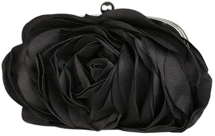 UJEDFHV Blommönster Aftonväska Rose Flower Aftonväska för kvinnor, rosa blommor brudväska, liten kedja dag kuvertväska för bröllop