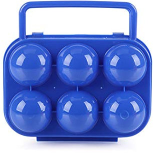 BrilliantDay Acampada Huevera de plástico Plegable, para 6 Huevos, Color Azul