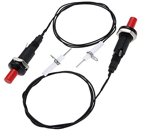 MENSI Accenditore piezoelettrico con elettrodo di accensione a Scintilla Resistenza 200 Gradi Filo Lungo 1 Metro Set di 2