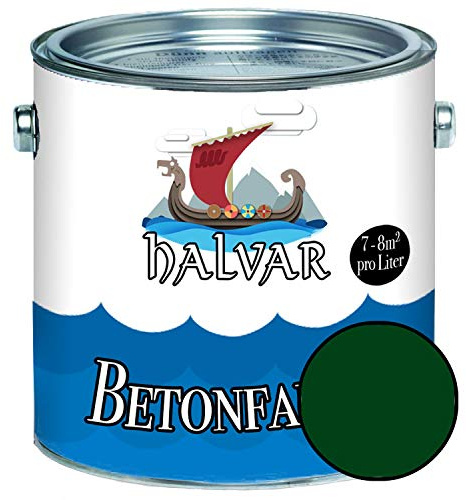 Halvar Betonfarbe/Bodenbeschichtung SEIDENMATT Grün RAL 6000-6037 Fassadenfarbe (5 L, RAL 6005 Moosgrün)