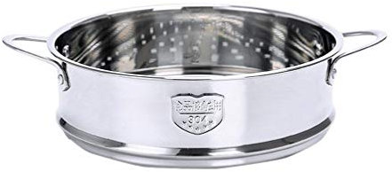 Cabilock Vaporizador de Acero Inoxidable de 16 cm, Accesorio de Acero Inoxidable, Cesta de Vapor, Rejilla de Vapor, con asa, Estante para Olla a presión, ollas, Verduras, Bollos Plateados, S