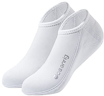 nitescuba Calcetines de Neopreno 2,5 mm Para Hombre y Mujer, Calcetines Térmicos de Antideslizantes, Nadar, Surfear, Vadear, Navegar, Deportes Acuáticos al Aire Libre,Blanco,S