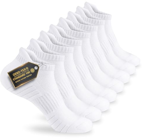 Mowenti Calzini Uomo 39-42 Calzini Bianchi Uomo 8P Calzini Uomo Donna Corti Calze Corte Uomo Cotone Estive Calze Spugna Donna Calze Antiscivolo Calzini Donna Estivi Calze Sportivi Calze Running Uomo