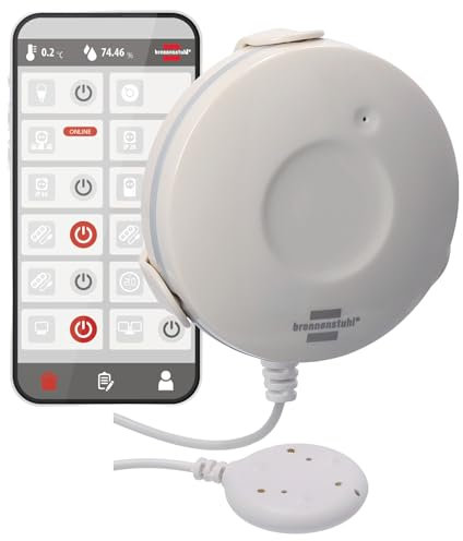Brennenstuhl Connect Zigbee Wassermelder WM CZ 01 (Wassersensor warnt bei Wasserschäden, sofortige Benachrichtigung per Push-Nachricht und Signalton, für Bad/Küche/Keller, inkl. CR2-Batterie)