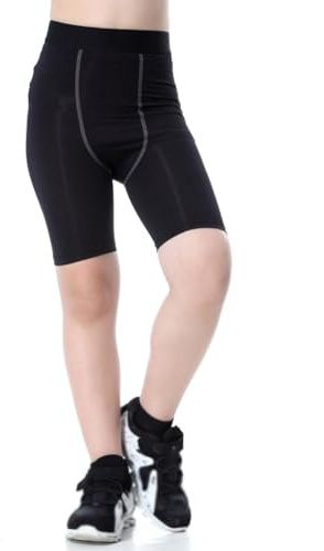 Valcatch Youth Boys Compression Base Layer Shorts, Biacheria Intima da Corsa Biancheria Intima Sportiva Traspirante Pantaloncini Stretti per Allenamento in Ciclismo di Calcio, età 5-14 Anni