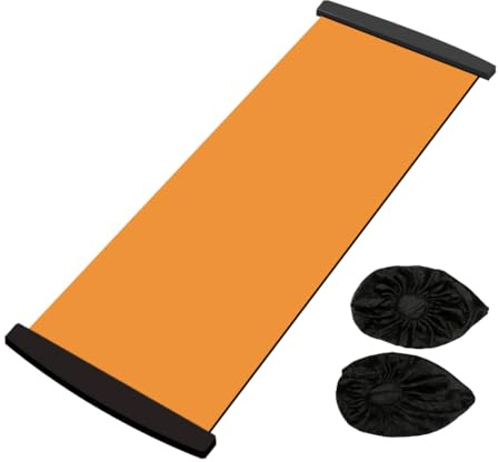 Eoslcusmvl Estera Deslizante para Yoga, Placa Deslizante para Deportes, Ejercicio Central, Correr, Patinaje, Tabla de Entrenamiento de Piernas, Equipo de Gimnasio, Naranja, 200cm