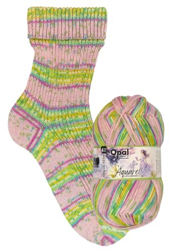 Opal Sockenwolle Aquarell, 4-fädig, 75% Schurwolle Superwash, 425m/100g, Nadelstärke 2-3mm (11534 Prinzessinnenland)