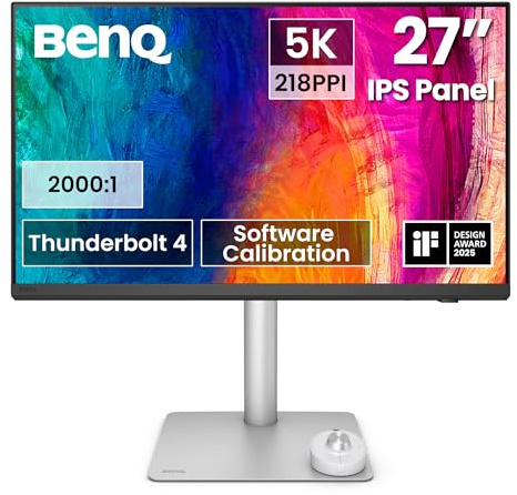 BenQ Creative Pro PD2730S 27” 5K, Thunderbolt 4 90W, 218 PPI, 98% P3, 2000:1, Monitor für Designer, Panel Nano Matt, Ajuste de Altura, Compatible Mac, para Artistas 3D