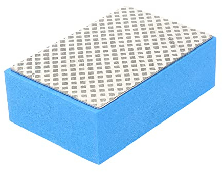 TEHAUX Diamond Polishing Block 200 Grit Hand Sanding Pad with Ergonomic Side Groove for Precise Polishing on Tile Glass and Metal 3.62X2.40X1.22 Inch