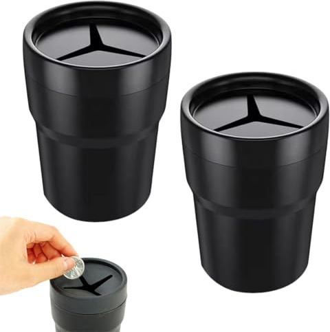 Set di 2 Pattumiere Auto con Co-perchio, Mini Cestino per Auto Compatto, Contenitore Multiuso, Per Auto Adatto a Tutti i Tipi di Auto Tra cui Auto SUV Camion