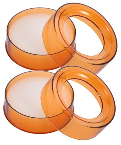 Toyvian Umidificatore per Dita 2 Pezzi in Spugna Rotonda Base in Plastica Arancia, Facile Assorbimento Acqua e Pulizia per Contare Documenti in Banche