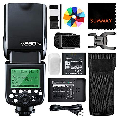 Godox V860II-S High Speed Sync 1 / 8000S GN60 TTL Batería Recargable Cámara Flash Speedlite para Sony DLSR A7 A7R A7S A7II A7RII A58 A99