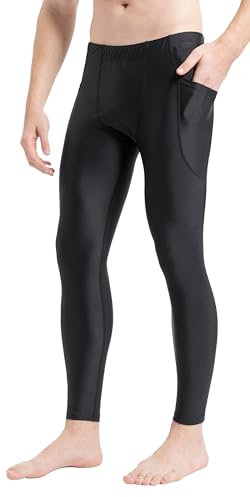 LSF 50+ Herren Surf-Leggings Sonnenschutz Schwimmhose, Schwarz, XXL