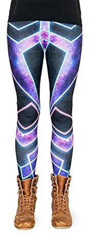 cosey - Neon Line Leggings - knallige Farben- in verschiedenen Leuchtend bunten Designs (Einheitsgröße) (Cyber Pants)