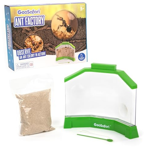 Educational Insights GeoSafari Ant Factory - Classroom Ant Farm with Live Ants, Kids Science Kit, At Home STEM Bug Kit, Habitat for Viewing Ants, Starter Sets and Nature Toys for Ages 5+
