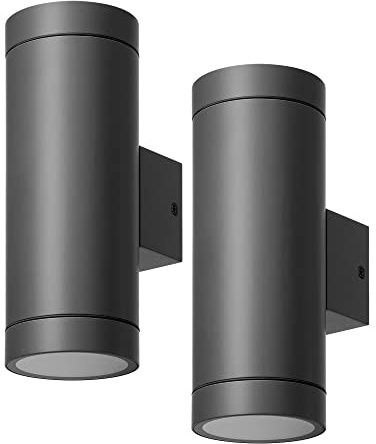EDISHINE Up Down Outside Lights, Waterproof Up and Down Lights Outdoor IP44, Outdoor Wall Light, Weather Resistant, Outside House Light for Front Door, Garage, Garden, UKCA RoHS Listed, 2 Pack
