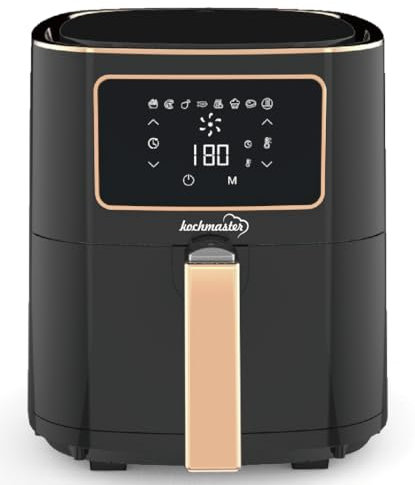 Kochmaster FrymaxX AirFryer XXL Heißluftfritteuse 5,5 L Digitales Touchscreen (Rose Gold), Turbo Blaze