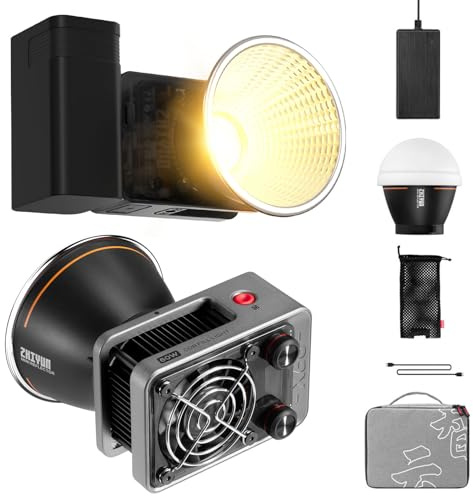 ZHIYUN MOLUS X60 COMBO COB LED-videolampa 60 W tvåfärgad 2700-6500K stöder APP-kontroll med diffusor ett batteri